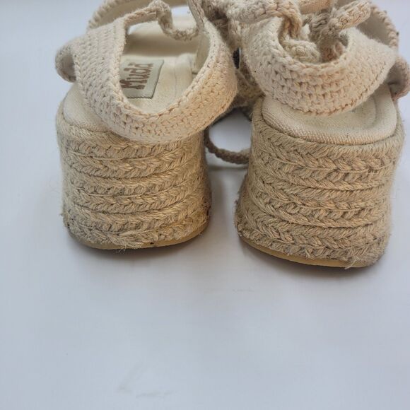 Mudd Women's Y2K Platform Espadrille Sandals Cream Approximate Size 10 Beachy - Picture 8 of 13